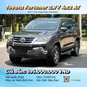 Toyota Fortuner 2.7V 4x2 AT - SUV 7 chỗ nhập khẩu Indonesia