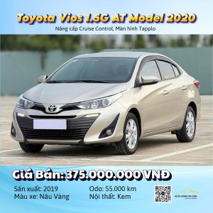 Toyota Vios 1.5G AT 2019 – Nâng cấp Cruise Control, Màn hình Tapplo